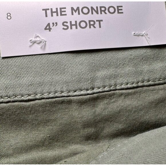 LOFT The Monroe 4”Chino Flat Front Casual Shorts, size 8 Olive Green - Picture 6 of 8